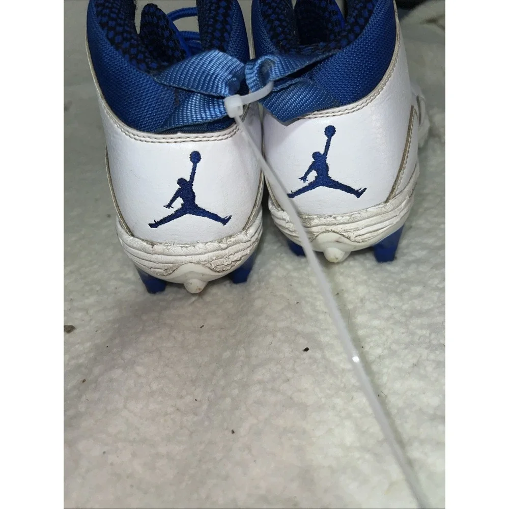 Nike Air Jordan‎ 10 TD Football Cleats Blue White Men's Size 9.5 US CQ2073-104